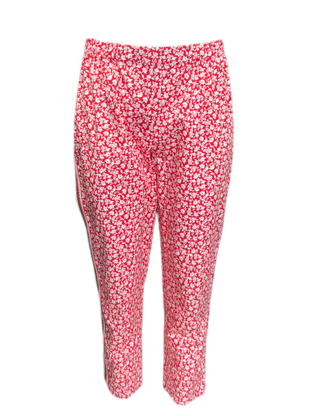 Marina Rinaldi Women's Red Renna Floral Print Pants NWT