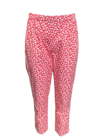 Marina Rinaldi Women's Red Renna Floral Print Pants NWT