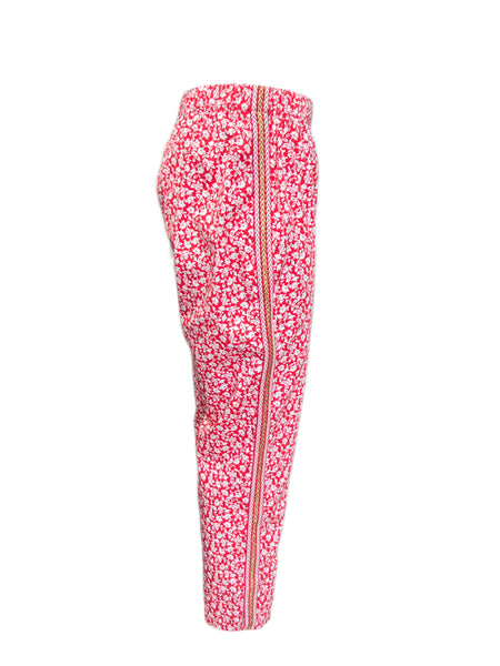 Marina Rinaldi Women's Red Renna Floral Print Pants NWT