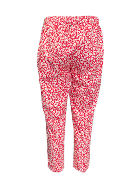 Marina Rinaldi Women's Red Renna Floral Print Pants NWT