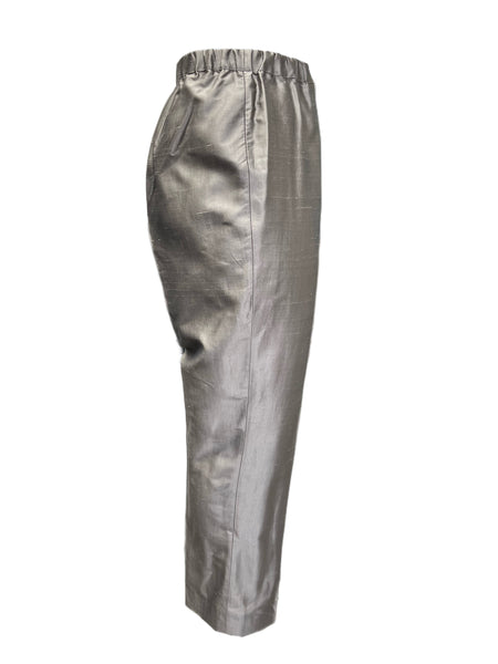 Marina Rinaldi Women's Bronze Rialto Silk Slim Fit Pants NWT