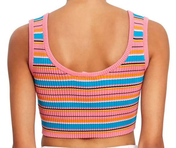 OPENING CEREMONY Women's Rib Nylon Bralette, Pink Multicolor, X-Small