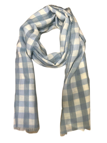 Max Mara Women's Avio Ricamo Plaid Wool 73"x28" Scarf One Size NWT