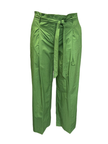 Marina Rinaldi Women's Green Riccio Cotton Pants NWT