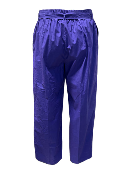 Marina Rinaldi Women's Blue Riccio Cotton Pants NWT
