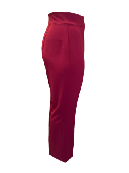Marina Rinaldi Women's Red Riccioli Straight Leg Pants NWT
