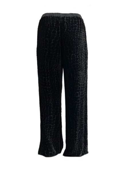 Marina Rinaldi Women's Black Ricordo Velour Wide Leg Pants