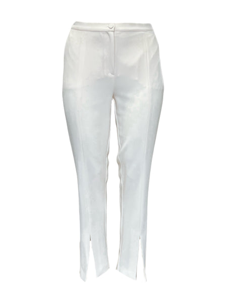 Marina Rinaldi Women's White Riflesso Straight Pants NWT