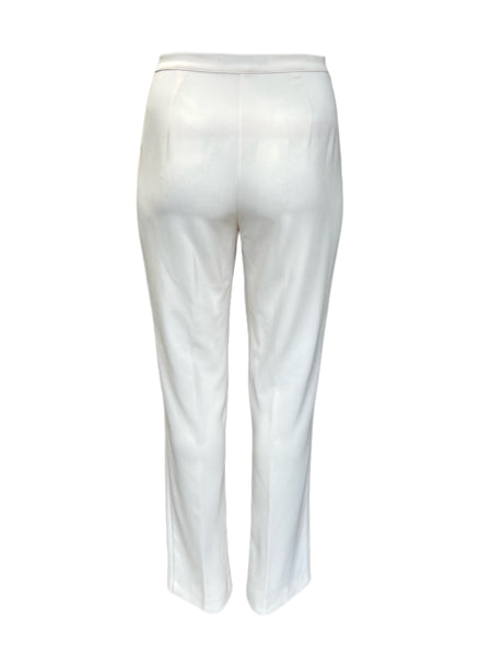 Marina Rinaldi Women's White Riflesso Straight Pants NWT