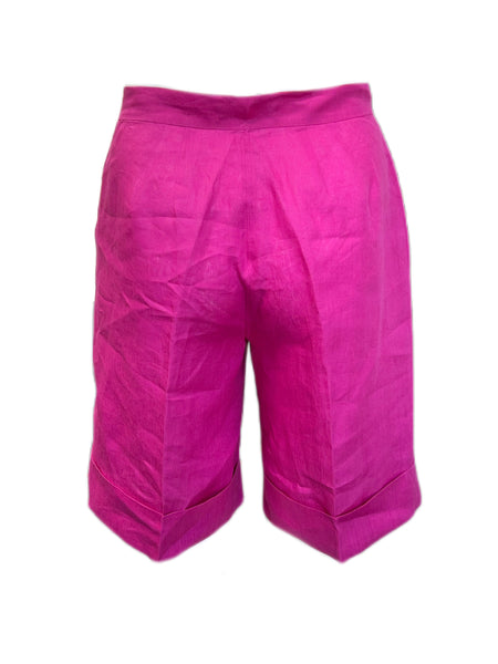 Marina Rinaldi Women's Pink Rilievi Len Shorts Size 12W/21 NWT