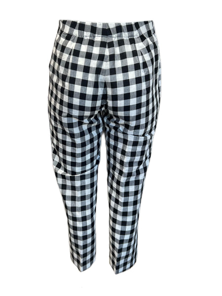 Marina Rinaldi Women's Nero Risaia Straight Plaid Pants Size NWT