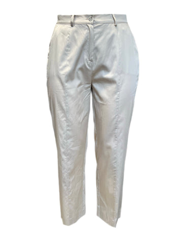 Marina Rinaldi Women's Beige Ritmo Cotton Straight Pants Size 12W/21 NWT