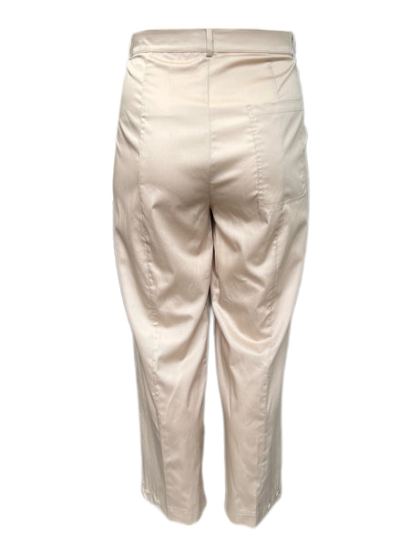 Marina Rinaldi Women's Sand Ritmo Cotton Straight Pants Size 20W/29 NWT