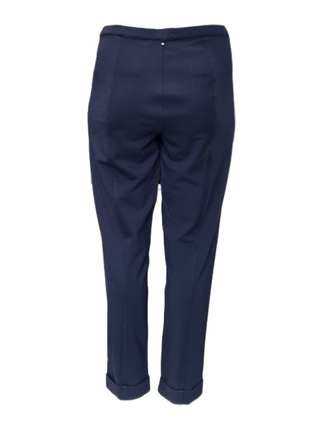 Marina Rinaldi Women's Blue Robot Straight Leg Pants NWT