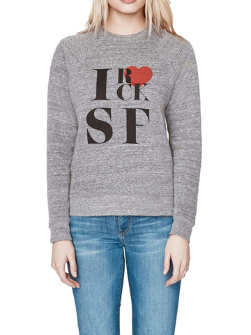 REBECCA MINKOFF Women's Heather Grey Rock SF Crew Sweatshirt $88 NWT
