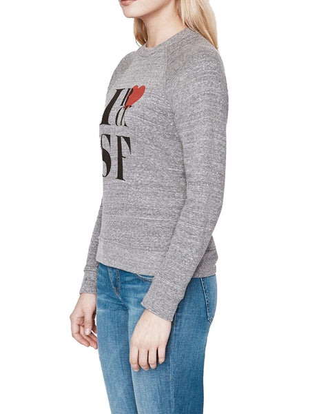 REBECCA MINKOFF Women's Heather Grey Rock SF Crew Sweatshirt $88 NWT