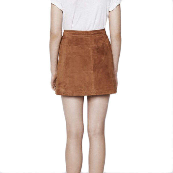 REBECCA MINKOFF Women's Tan Suede Rockin Skirt $498 NWT