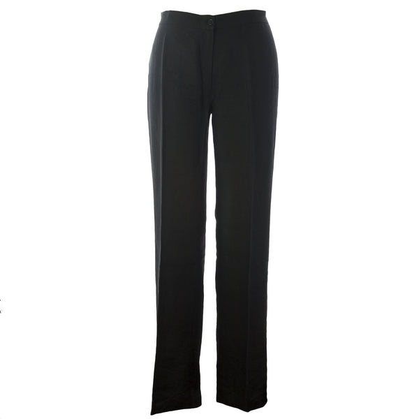 MARINA RINALDI Women's Black Romina Casual Flax Pants $240 NWT