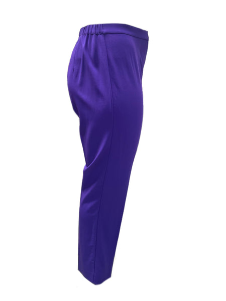 Marina Rinaldi Women's Purple Rosta Virgin Wool Pants NWT