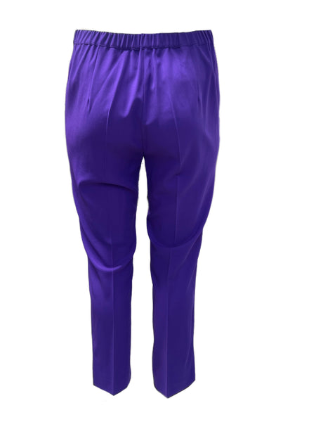 Marina Rinaldi Women's Purple Rosta Virgin Wool Pants NWT
