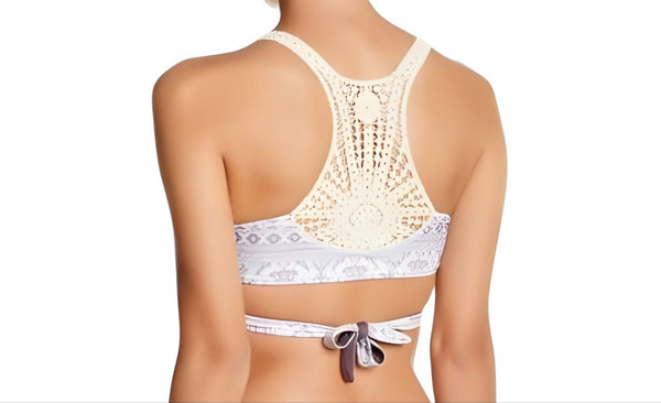 L SPACE By MONICA WISE Women's Purple Reversible Joey Swim Top #MJOT16 Large NWT