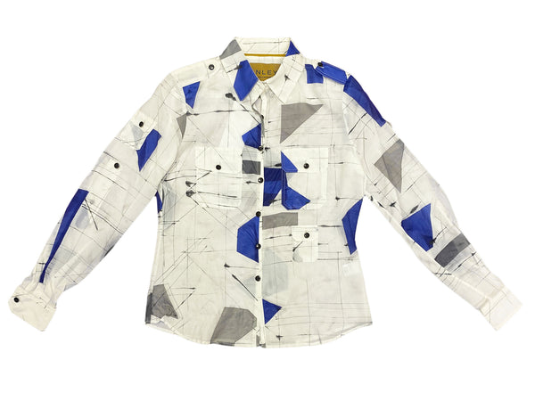 Hanley Mellon Women's Geometric Military Blouse