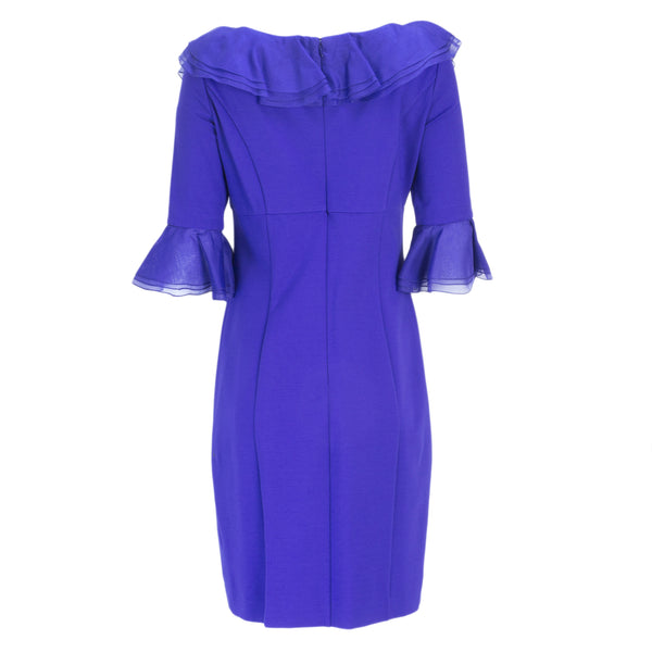 NUE by Shani Women's Ruffled 3/4 Sleeve Sheath Dress S238 $320 NEW