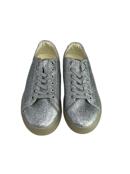 POP SHOES Little Kid's Silver St Laurent Glitter Sneakers SP19LGSK Sz 12 NWB