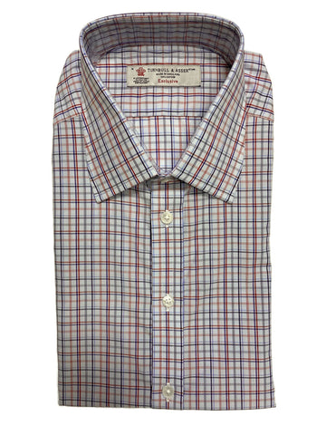 Turnbull & Asser Red/Blue Check Classic Fit Exclusive Button-up Shirt $375 NEW