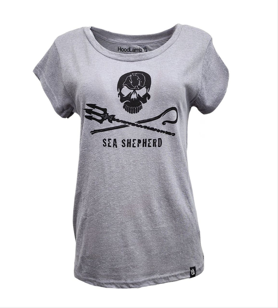 HoodLamb Women's Grey Sea Shepherd Hemp T-Shirt 420 NWT