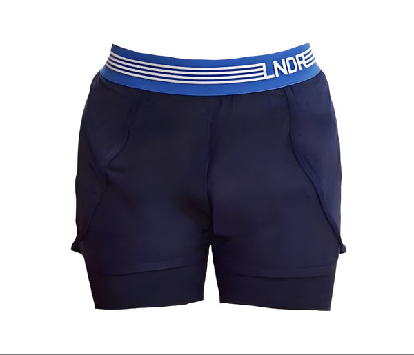 LNDR Women's Navy Dooble Mid Rise Loose Fit Short #AS939 NWT