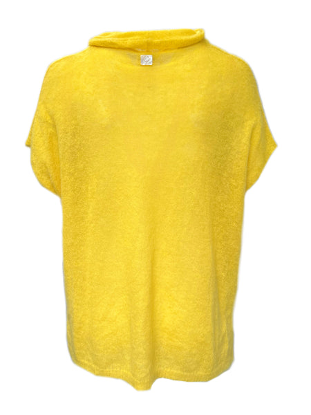 Marina Rinaldi Women's Yellow Sagoma Sleeveless Knitted Cardigan Size M NWT