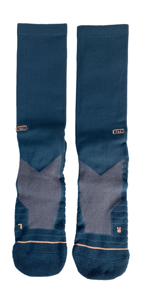 KITH X STANCE Men's Navy Salmon Toe Legends Day Athletic Crew Socks Size Large
