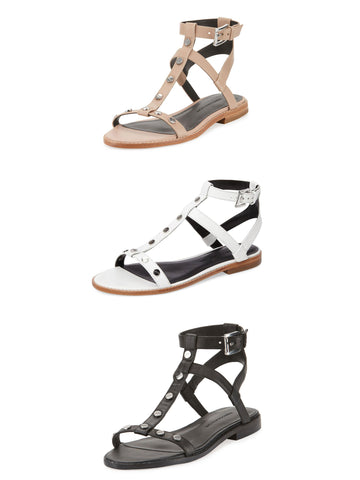 REBECCA MINKOFF Women's Sandy Leather Studded Sandals $125 NIB