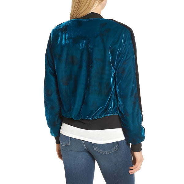 PAM & GELA Women's Blue Reversible Saphir Baseball Jacket #SA5849 NWT