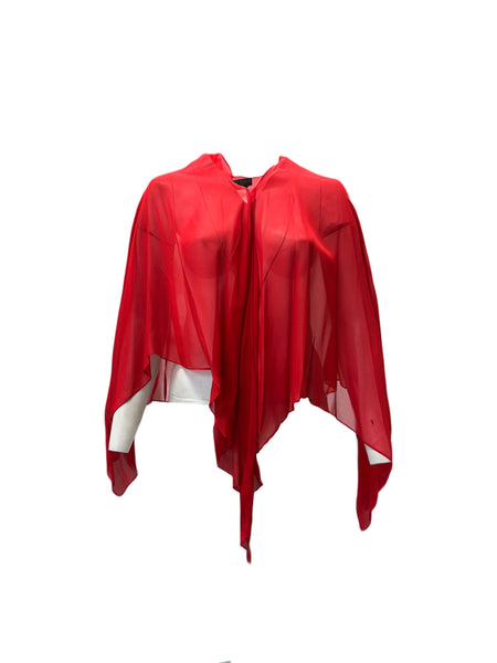 Marina Rinaldi Women's Red Sardegna Open Front Jacket One Size NWT