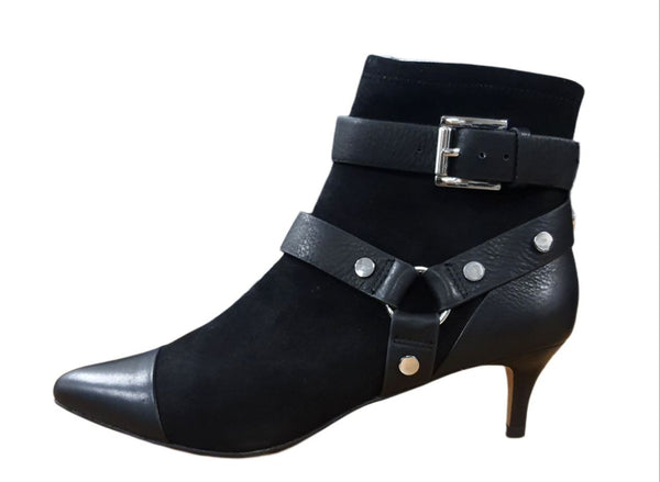 REBECCA MINKOFF Women's Black Kid Saskia Kitten Heel Booties #M5261005 6 NWB