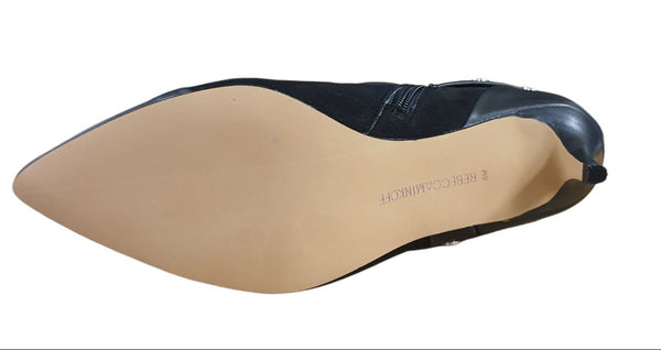 REBECCA MINKOFF Women's Black Kid Saskia Kitten Heel Booties #M5261005 6 NWB