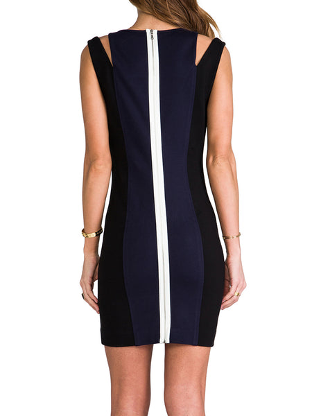 REBECCA MINKOFF Women's Navy & Black Saturday Dress $298 NWT