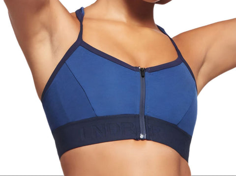 LNDR Women's Cobalt Marl Scuba Zip Bra #AV825 X-Small NWT