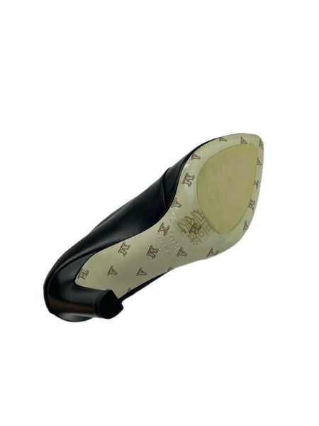 Max Mara Women's Nero Selina Leather Lace Up Heeled Oxfords NWB