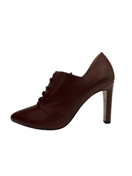 Max Mara Women's Brown  Selina Leather Lace Up Heeled Oxfords NWB