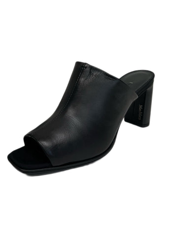 Max Mara Women's Black Selinpv Open Toe Heeled  Sandals Size 7.5 NWT