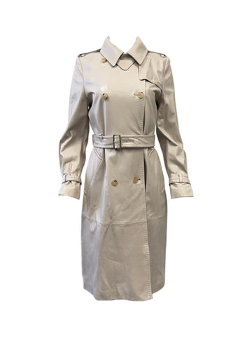 Max Mara Women's Albino Sella Leather Button Closure Coat NWT