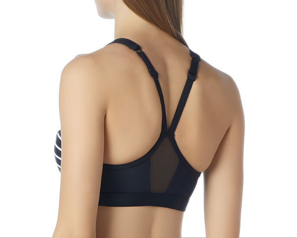 COCO REEF Women's Black Cruise Zip Mesh Serenity Swim Top #78129 36C NWT