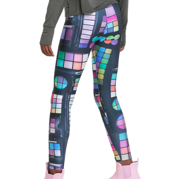TEREZ Girl's Black I Shadow Palette Leggings #403978 NWT