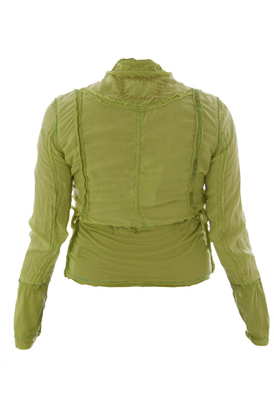 Shangana Women's Silk Snap Button Blouse