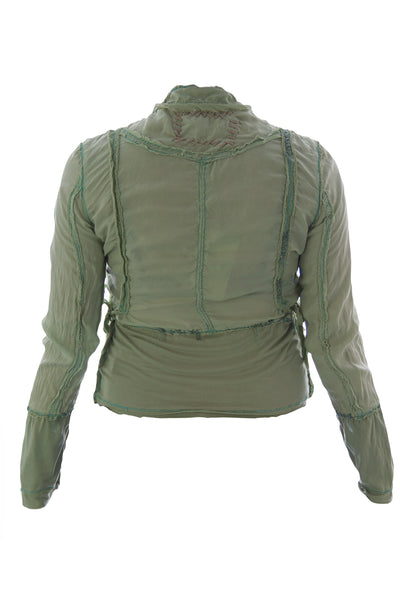 Shangana Women's Silk Snap Button Blouse