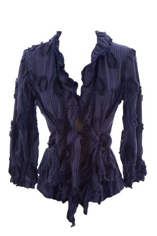 Shangana Women's 3/4 Sleeve Embroidered Blazer X-Small Patriot Blue
