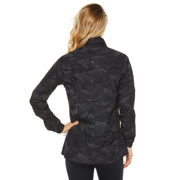 SHAPE ACTIVEWEAR Women's Black Reflective Camo Protech Jacket Size M $88 NWT